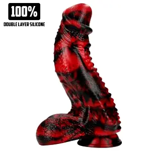 Au! Dark Lycan Spawn - silikónový fantasy vibrátor (červeno-čierny)