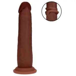 Realistický dvojvrstvový dildo (hnedý) - 18