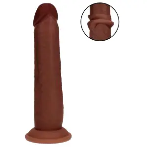 Realistický dildo s dvojitou hustotou (hnedý) - 20
