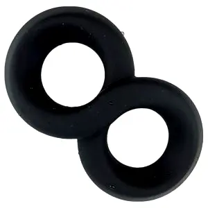 Taur - dvojitý krúžok na penis a semenníky (čierny) - 20 mm