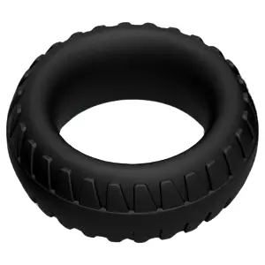 Forge - silikónový penisový krúžok s dezénom pneumatiky (čierny) - 30 mm