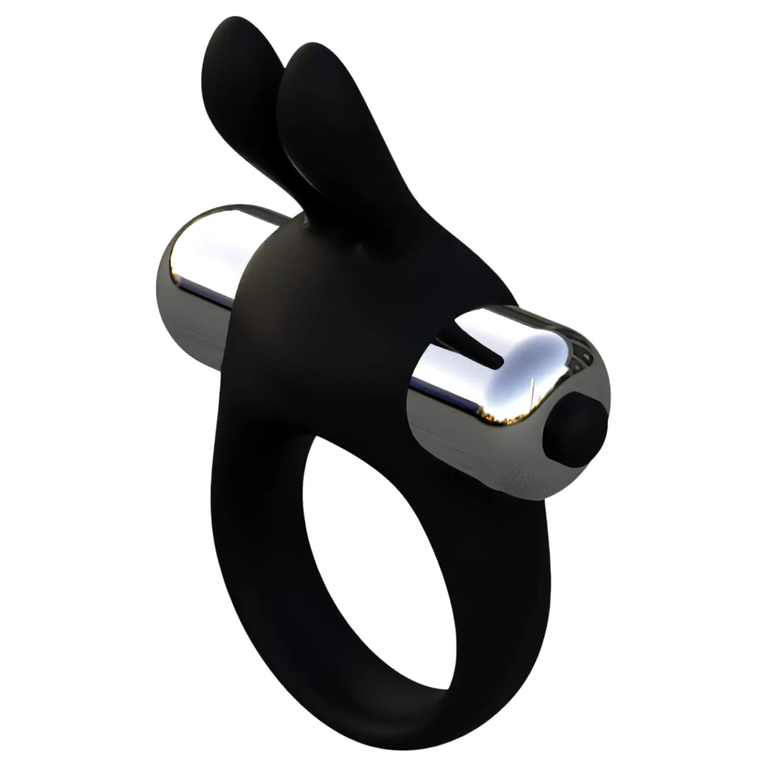 Vantr - vibračný penisový krúžok s králičkom (čierny) - 30 mm Vantr - vibračný penisový krúžok s králičkom (čierny) - 30 mm