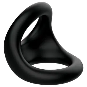 Taur - tvarovaný krúžok na penis a semenníky (čierny)