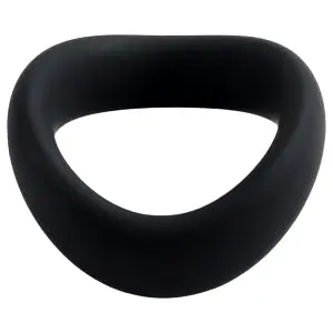 Cocktura - skrútený silikónový krúžok na penis (čierny) - 47