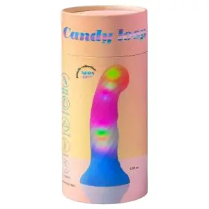 Love to Love Candy Loop svietiace silikónové dildo s LED (ružovo-modré) 16