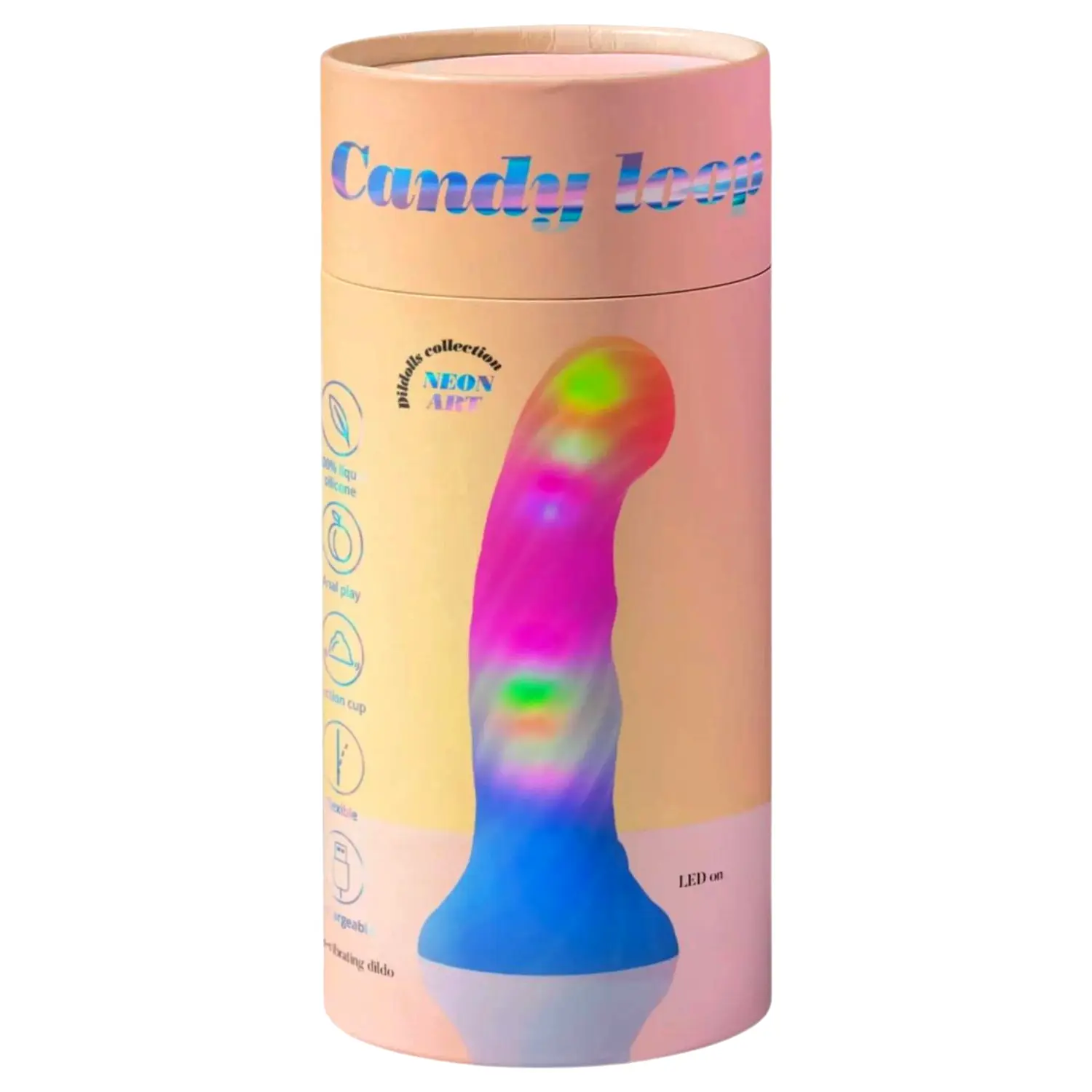 Love to Love Candy Loop svietiace silikónové dildo s LED (ružovo-modré) 16 Love to Love Candy Loop svietiace silikónové dildo s LED (ružovo-modré) 16