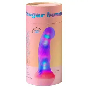 Love to Love Sugar Bomb svietiace silikónové dildo s LED (ružovo-žlté) 16