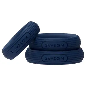 Svakom Triooo sada mäkkých silikónových krúžkov na penis (modrá) 3 ks
