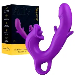 Erospace  jazykový stimulátor klitorisu a kývací vibrátor na bod G (fialový)