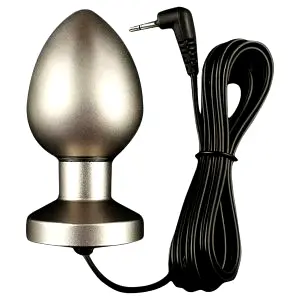 DG-LAB Matte Steel dvojpólová oceľová elektro análna zátka (strieborná)