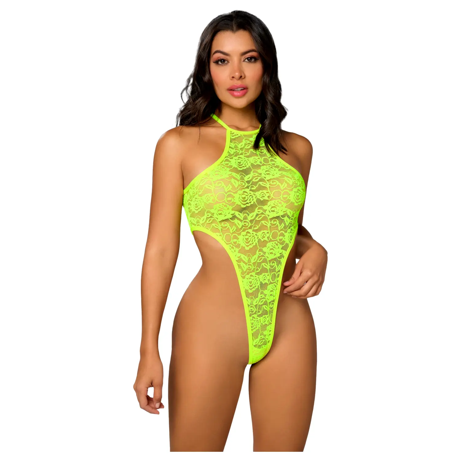 Zôf Sunny čipkované body s vysokým vykrojením a halterovým výstrihom (žlté) Zôf Sunny čipkované body s vysokým vykrojením a halterovým výstrihom (žlté)